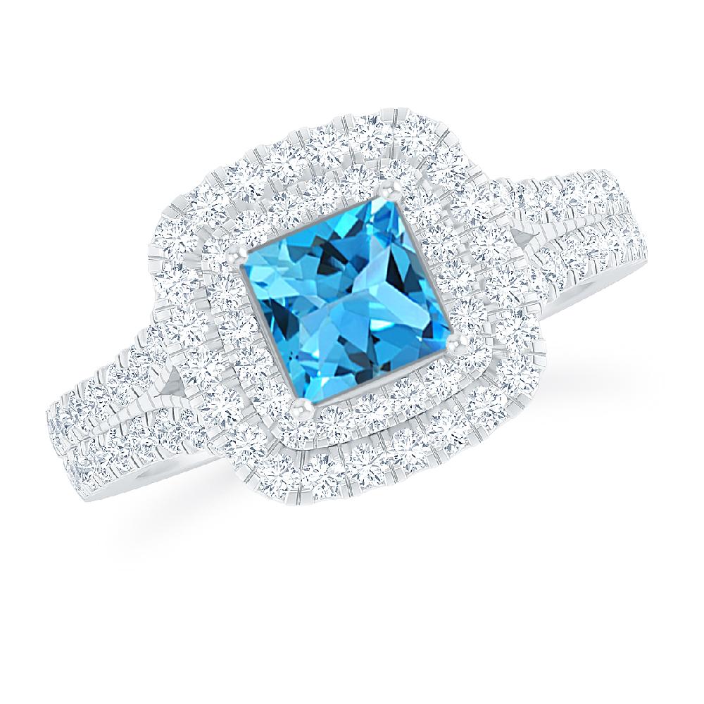 White Gold - Blue Topaz