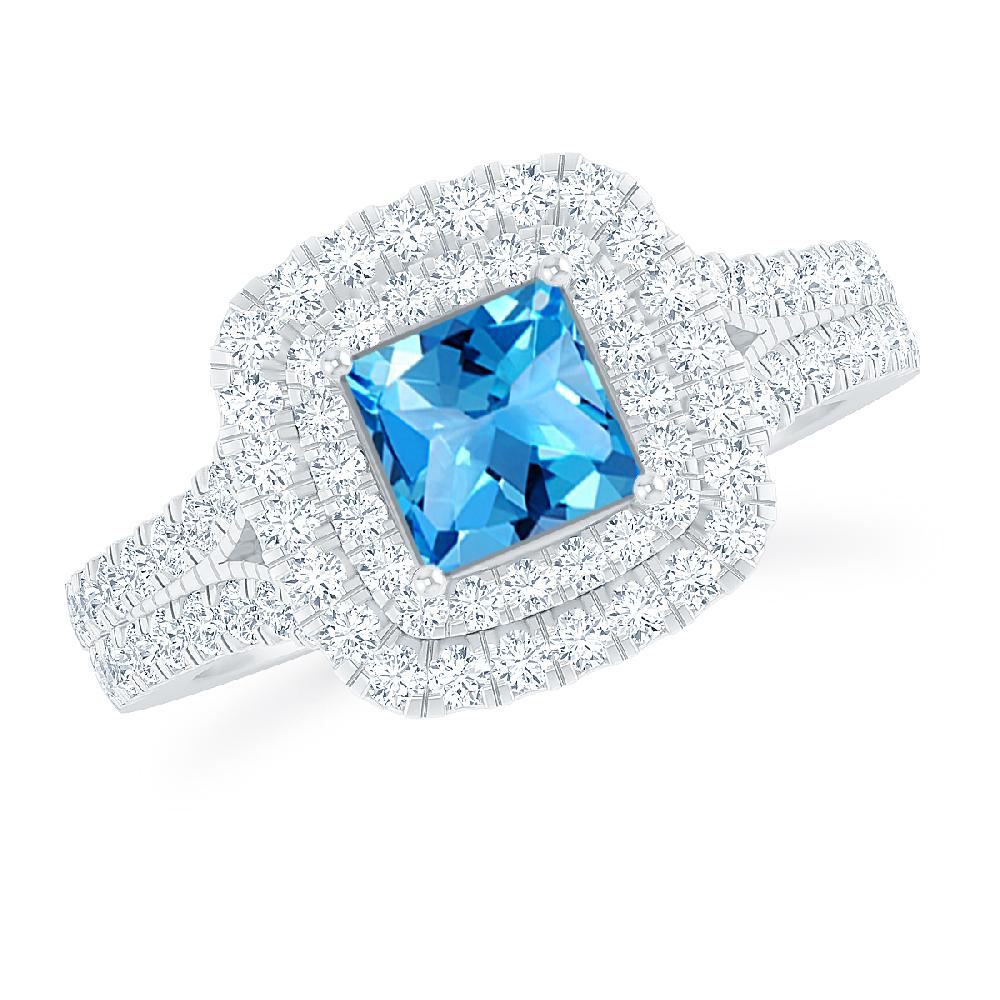 White Gold - Blue Topaz