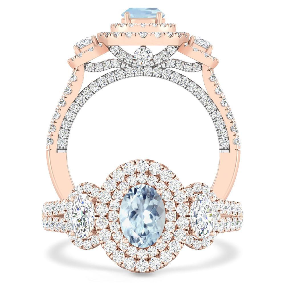 Rose Gold - Aquamarine