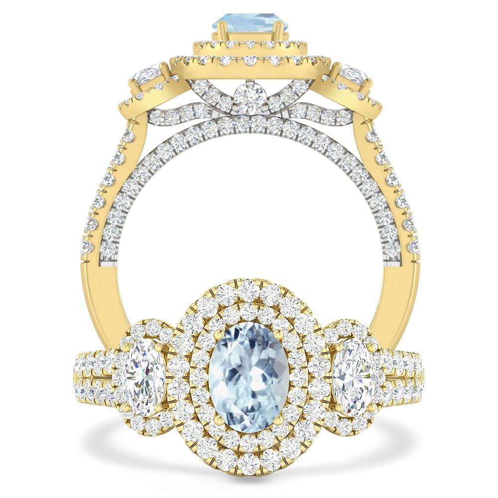 Yellow Gold - Aquamarine