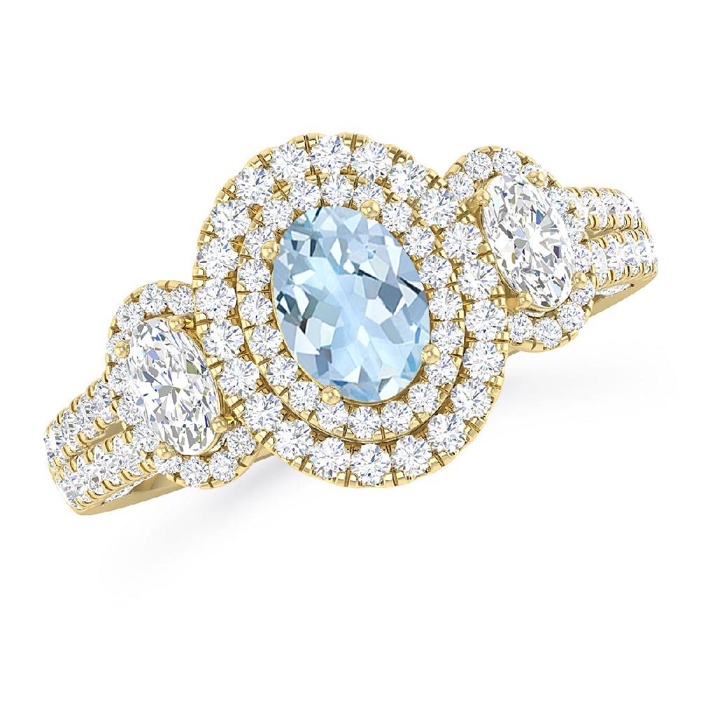 Yellow Gold - Aquamarine