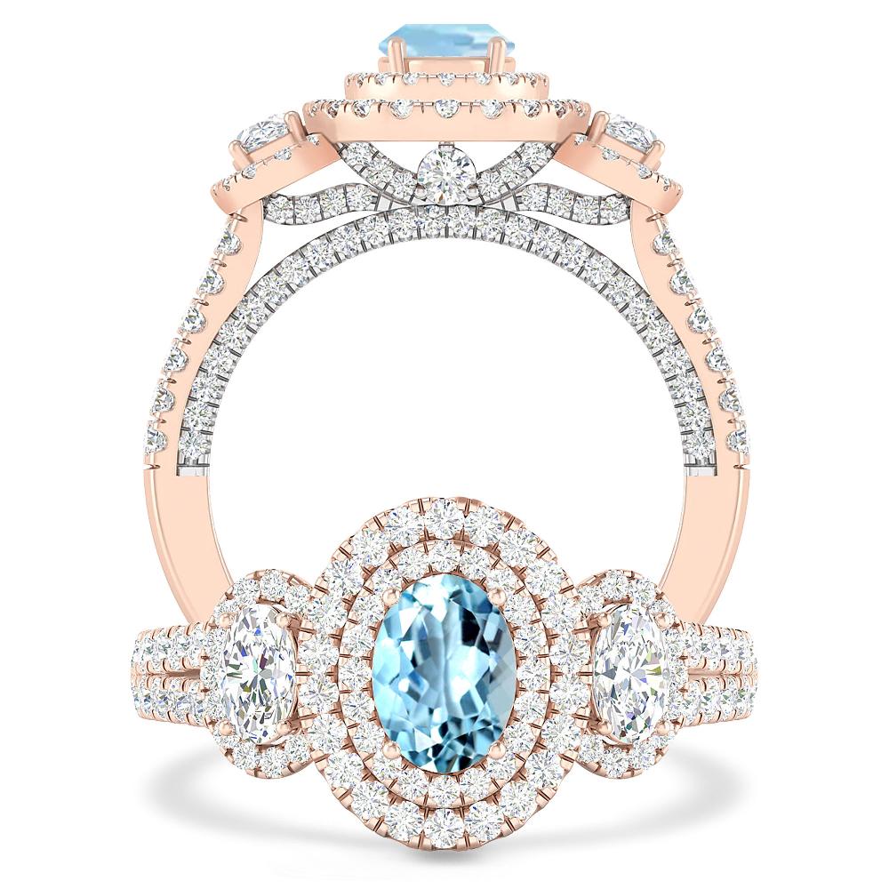 Rose Gold - Aquamarine