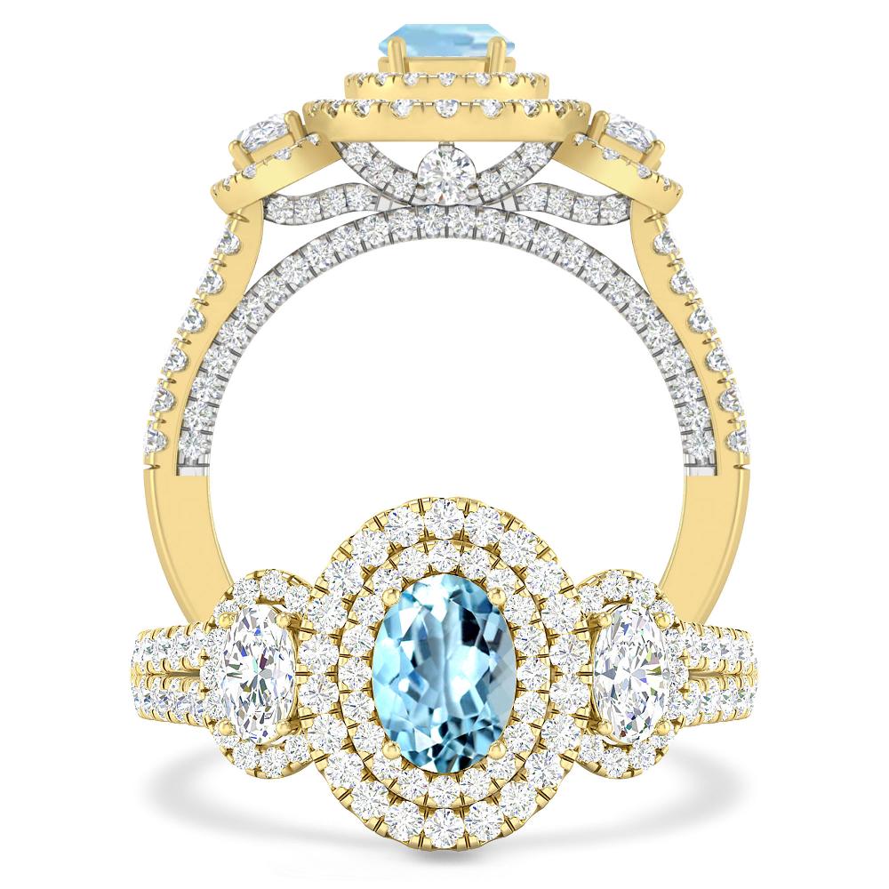 Yellow Gold - Aquamarine