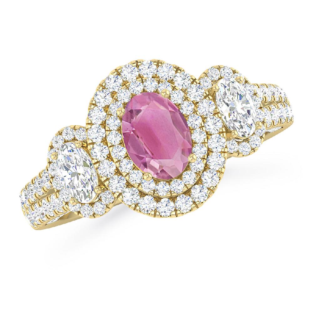 Yellow Gold - Pink Tourmaline