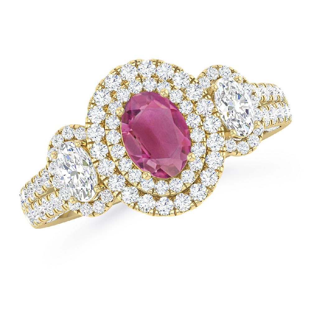 Yellow Gold - Pink Tourmaline