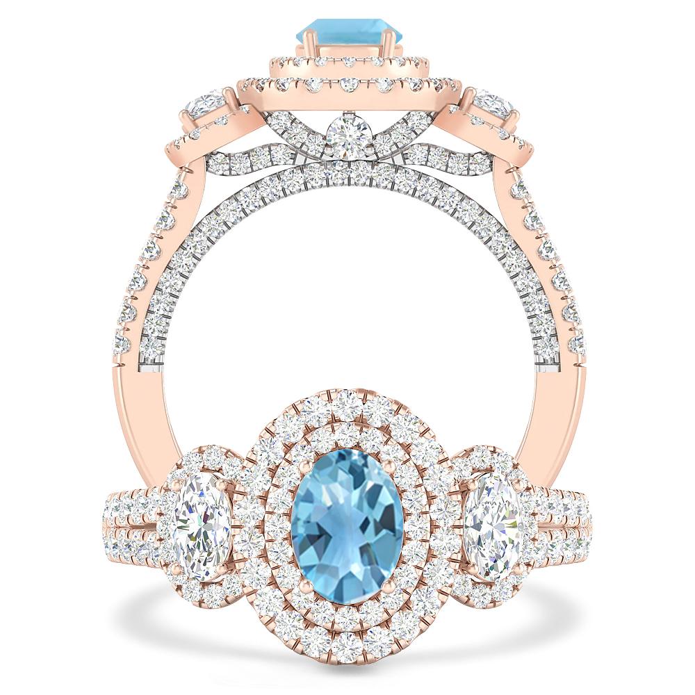 Rose Gold - Blue Topaz