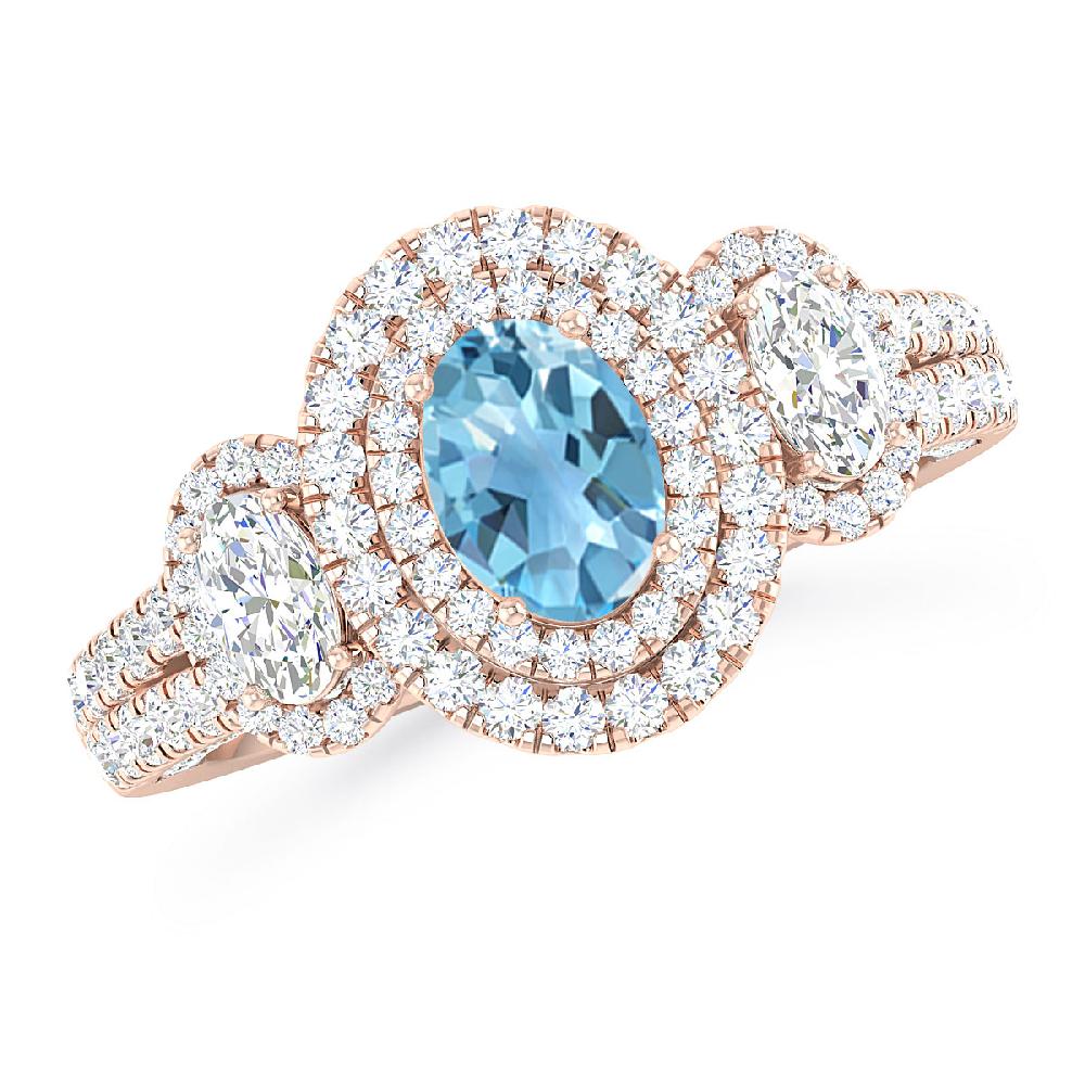 Rose Gold - Blue Topaz