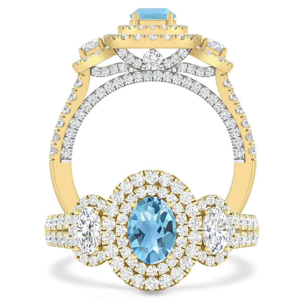 Yellow Gold - Blue Topaz