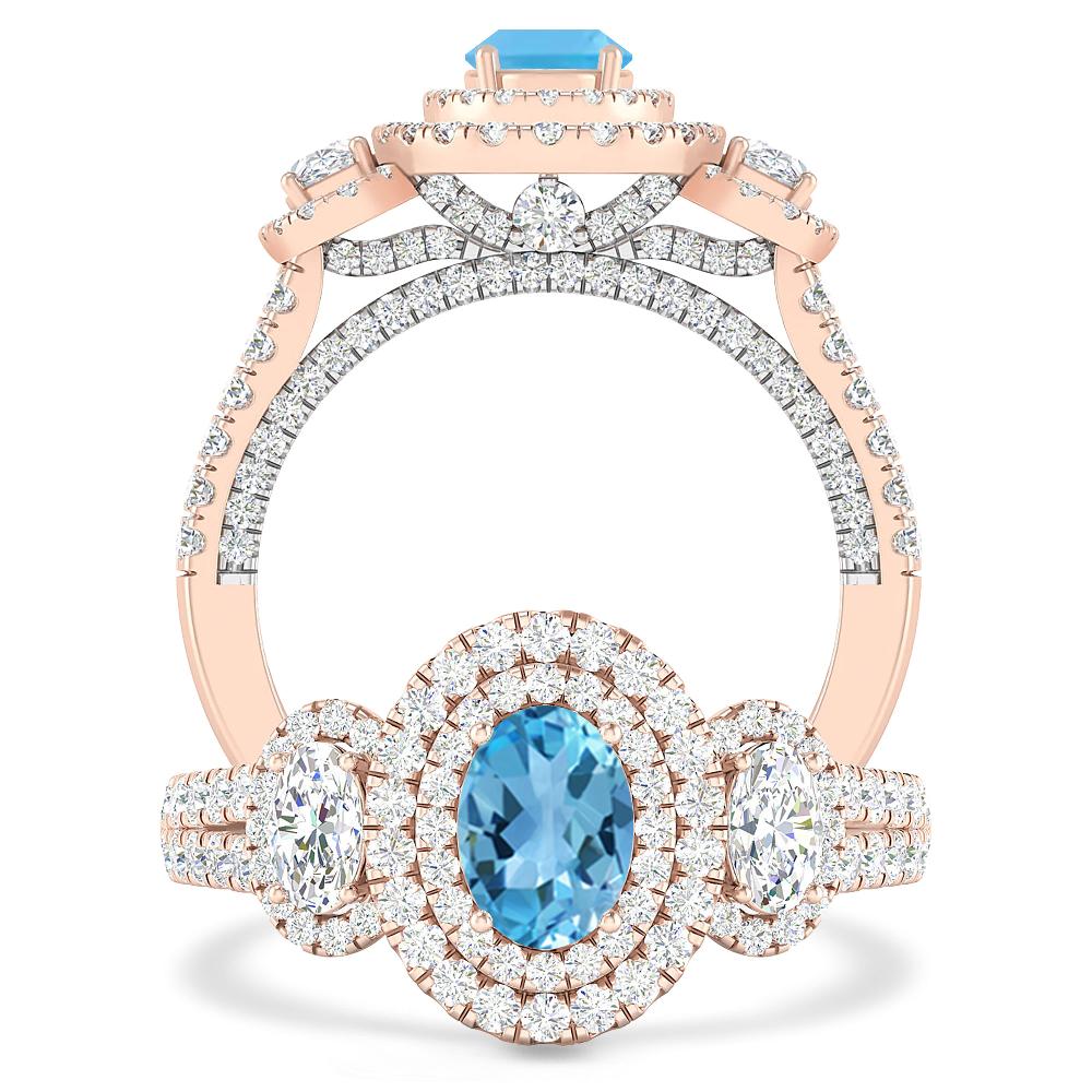 Rose Gold - Blue Topaz