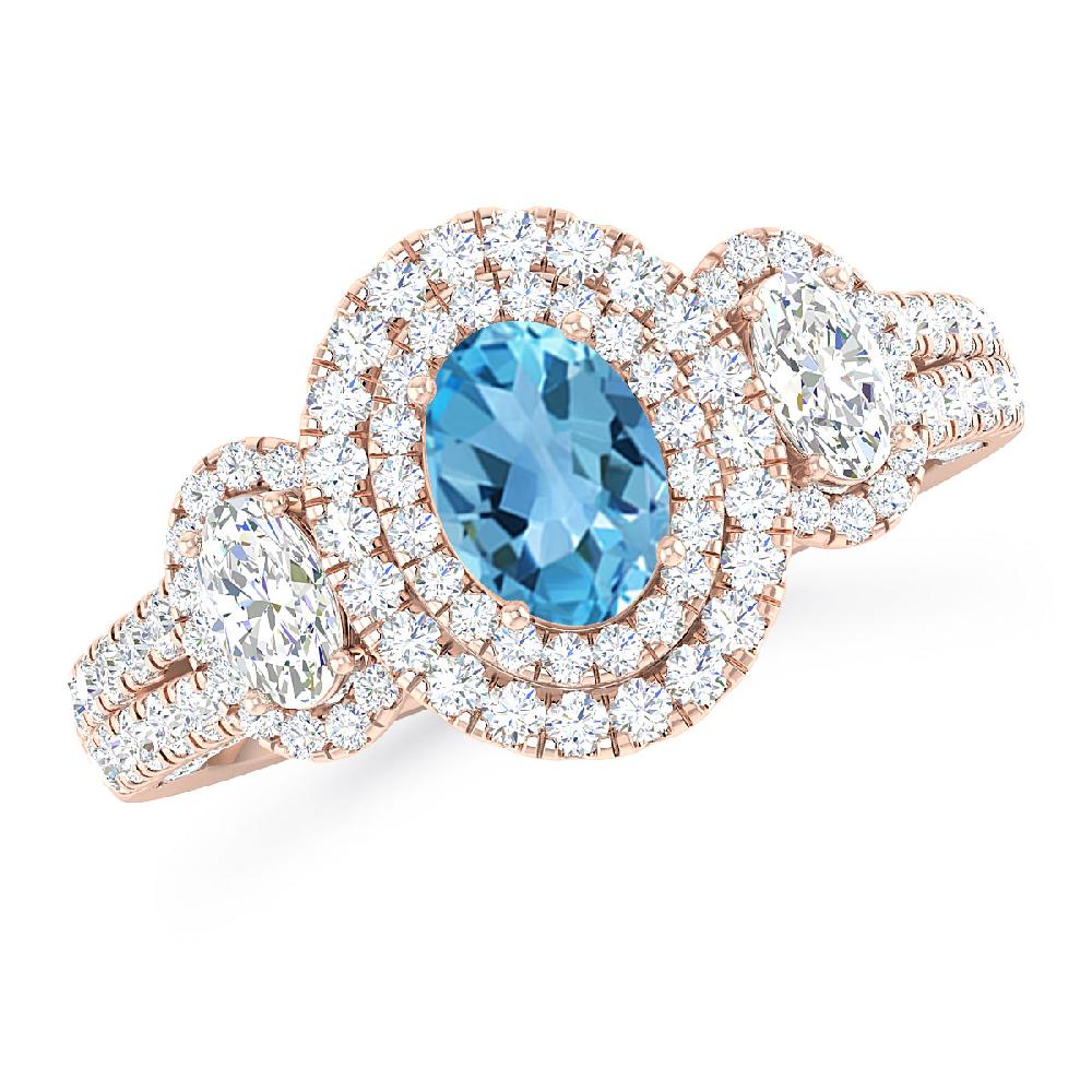 Rose Gold - Blue Topaz