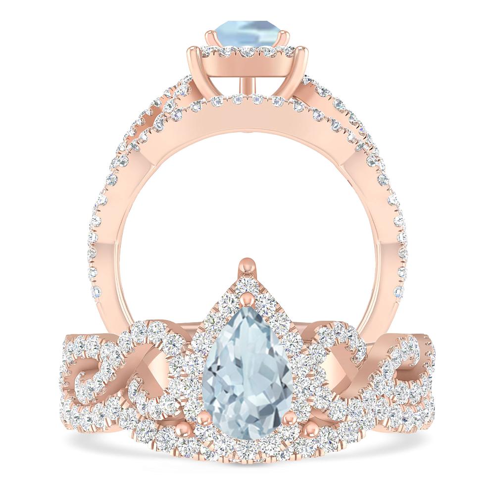 Rose Gold - Aquamarine