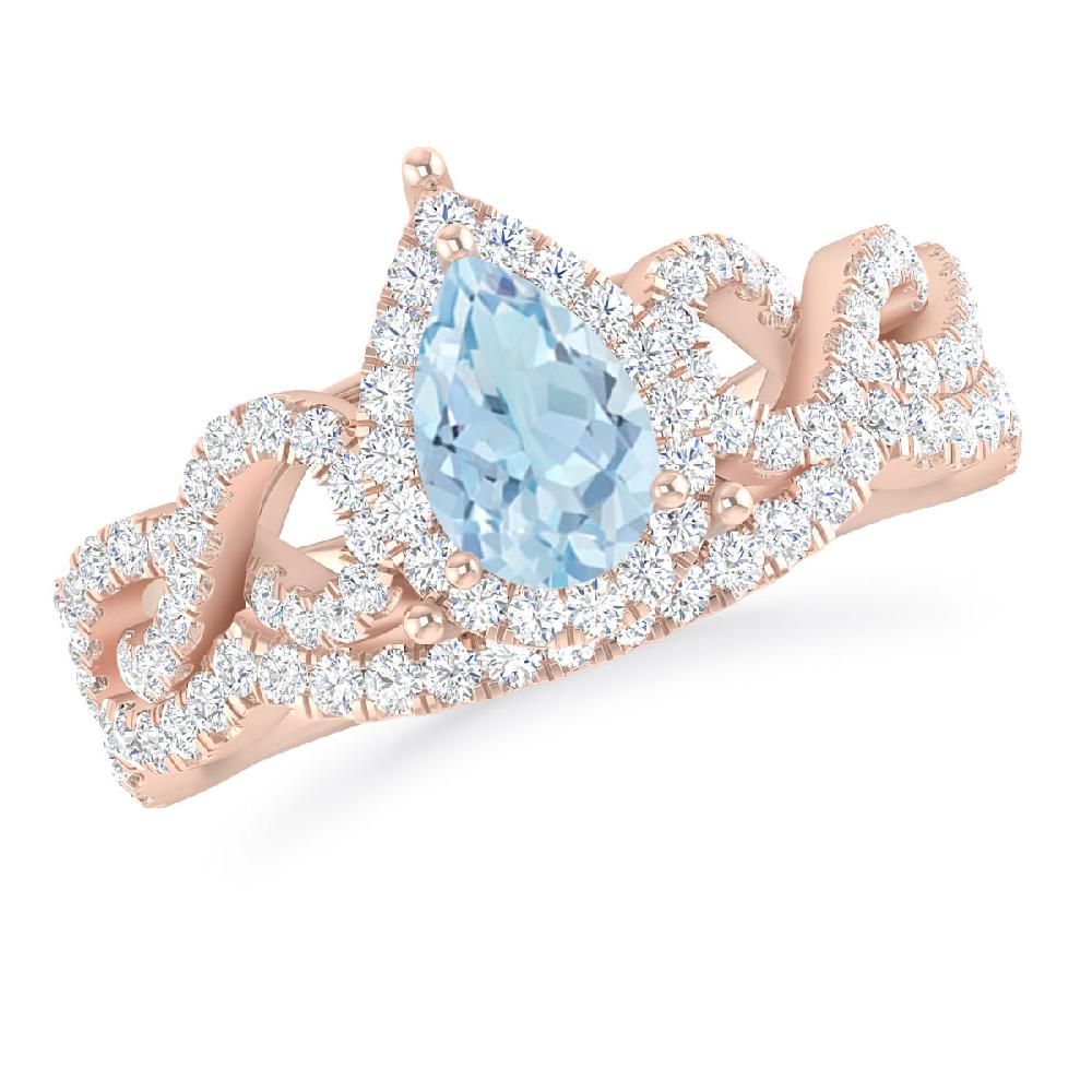 Rose Gold - Aquamarine