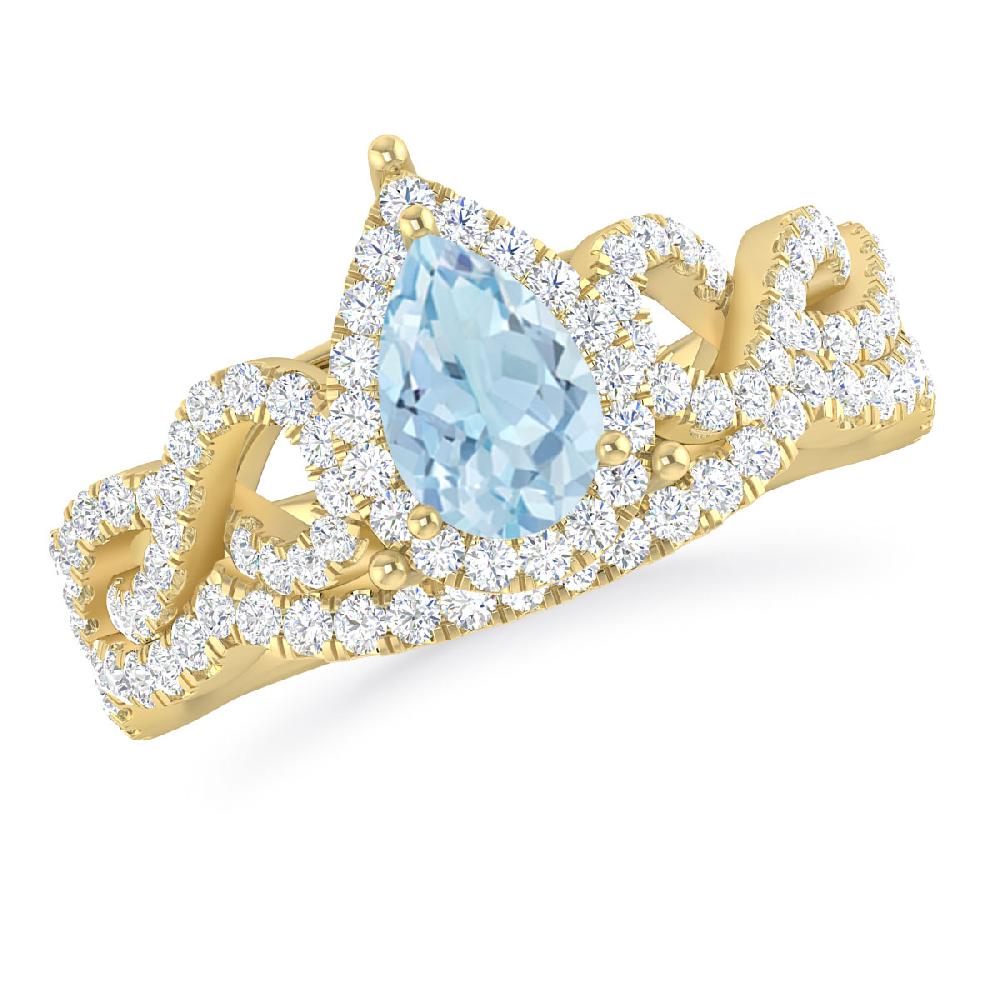 Yellow Gold - Aquamarine