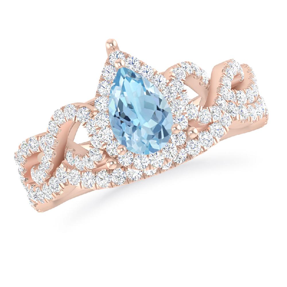 Rose Gold - Aquamarine