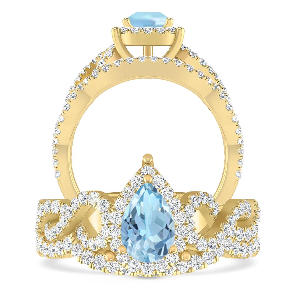 Yellow Gold - Aquamarine