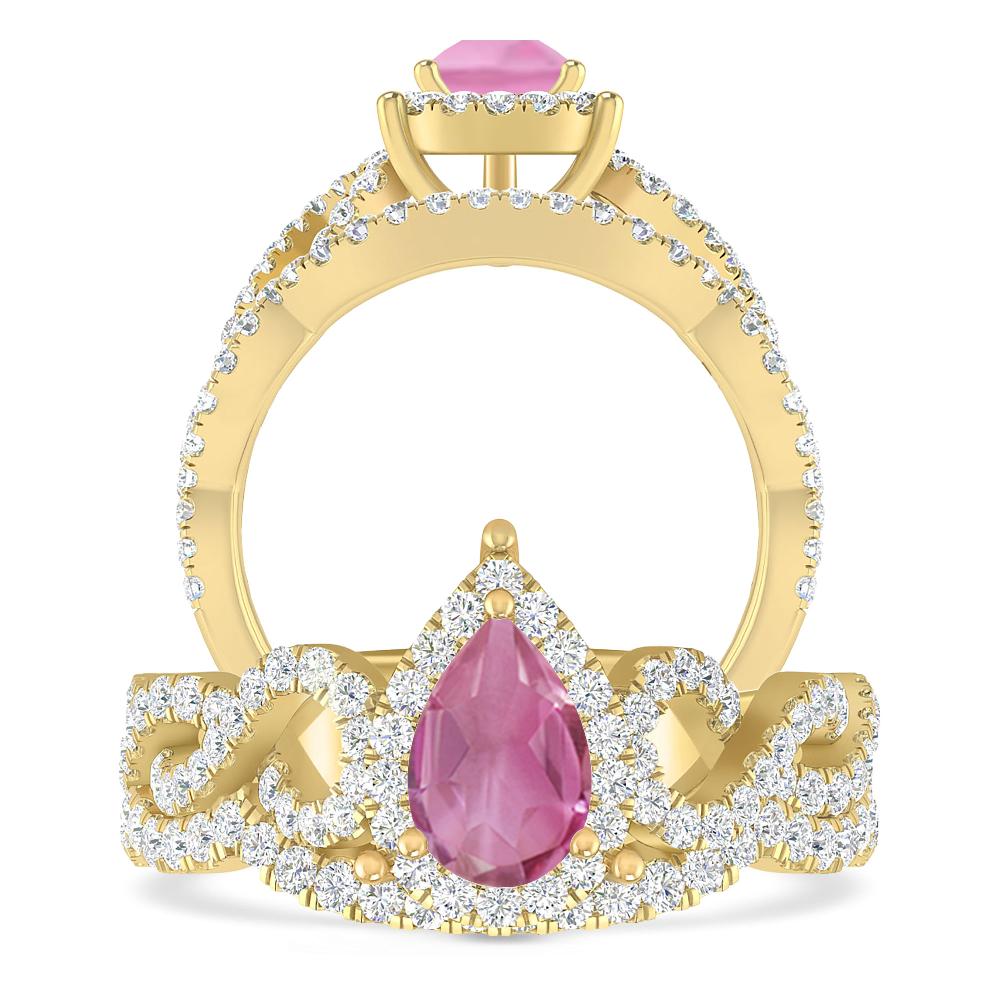 Yellow Gold - Pink Tourmaline