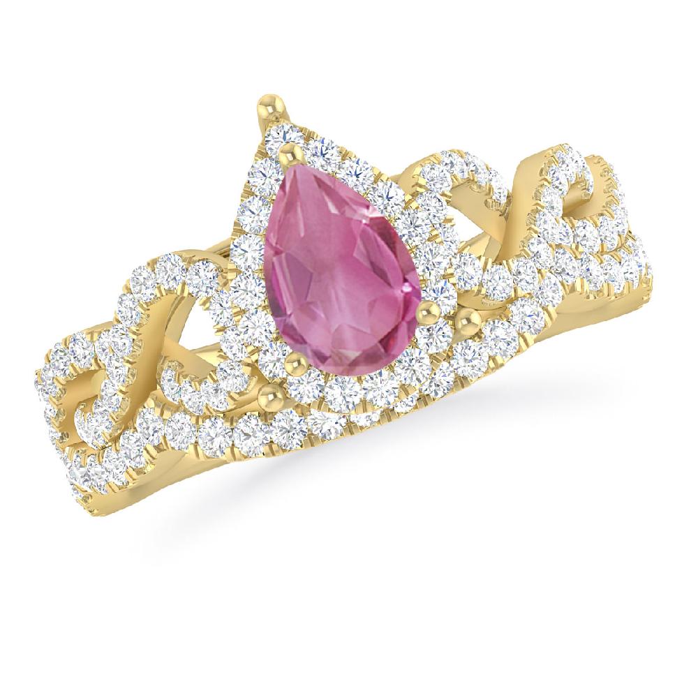 Yellow Gold - Pink Tourmaline
