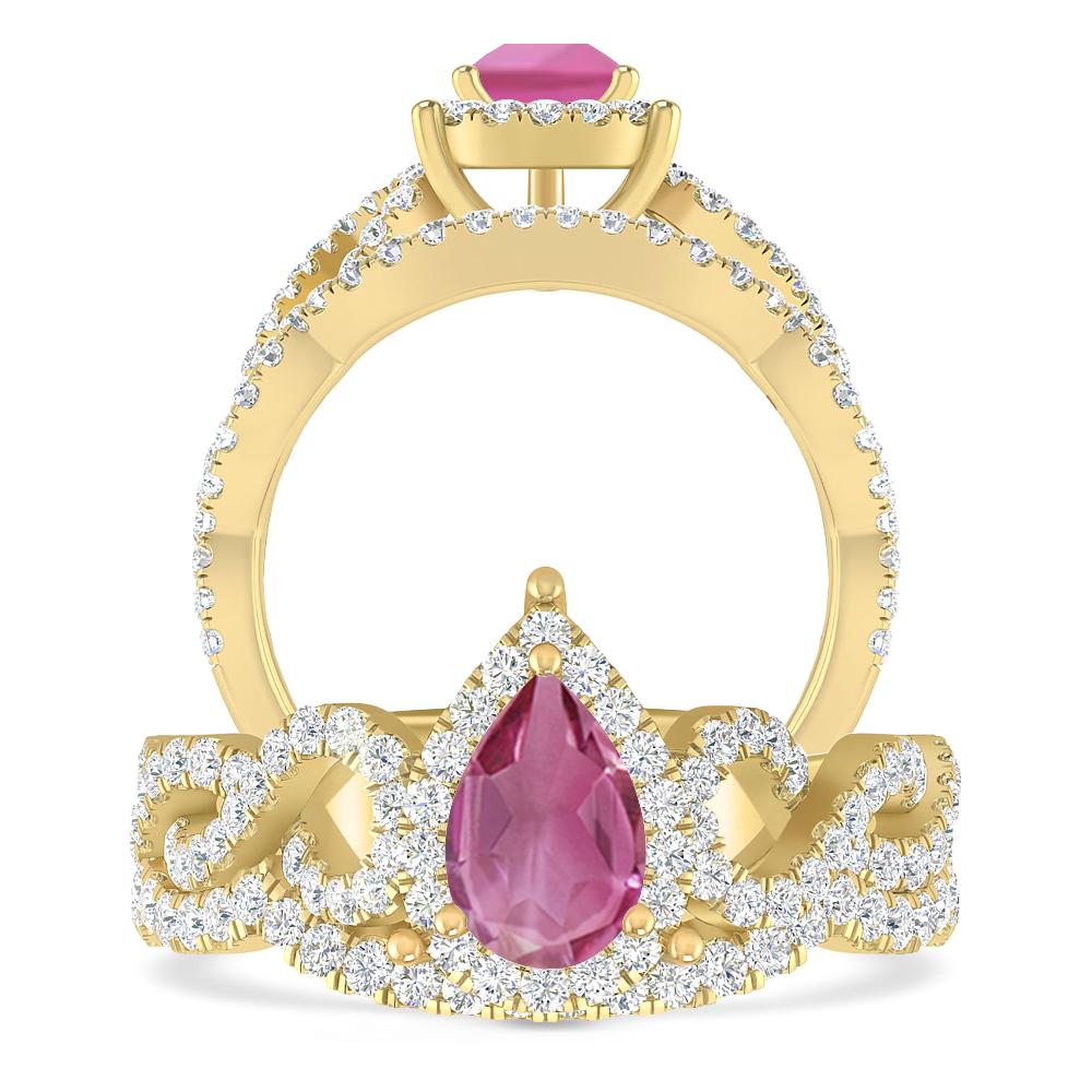 Yellow Gold - Pink Tourmaline