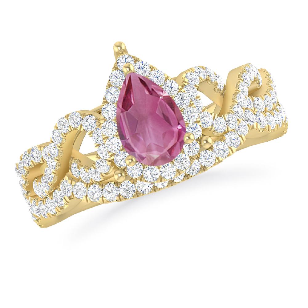 Yellow Gold - Pink Tourmaline