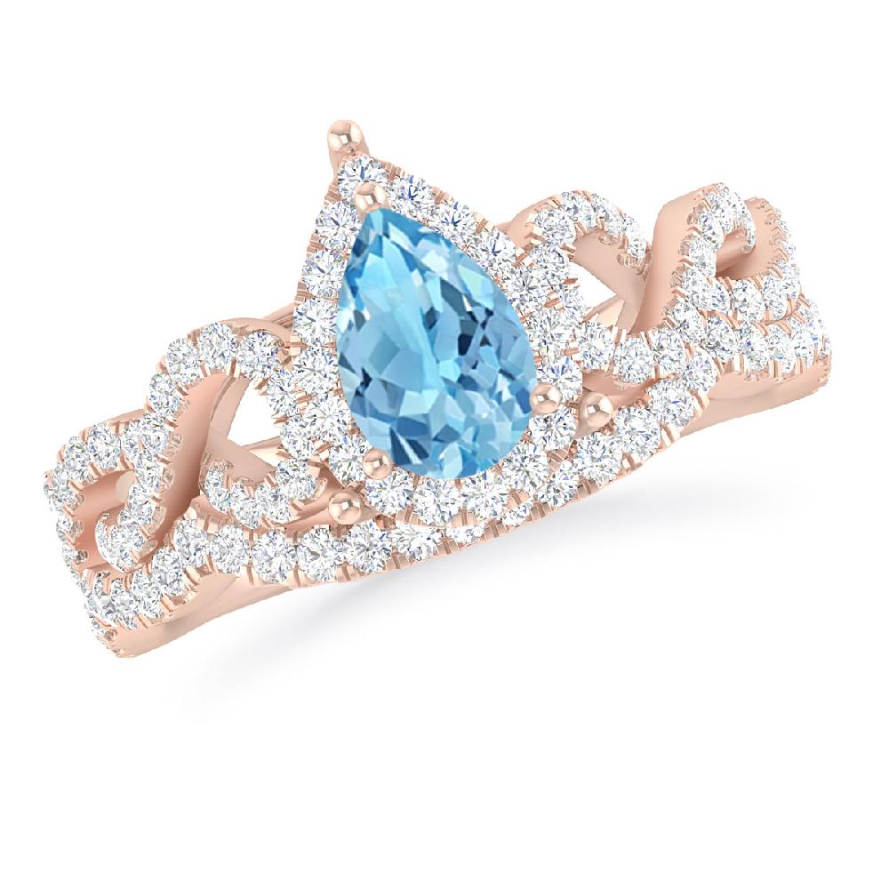 Rose Gold - Blue Topaz