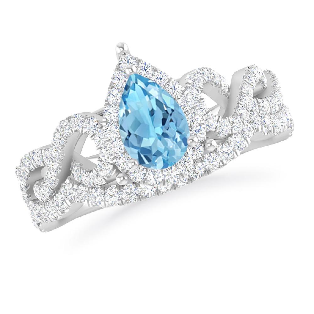 White Gold - Blue Topaz