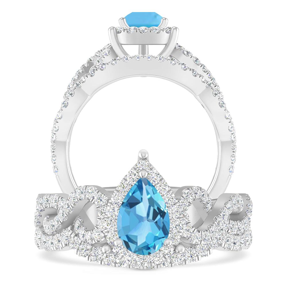 White Gold - Blue Topaz