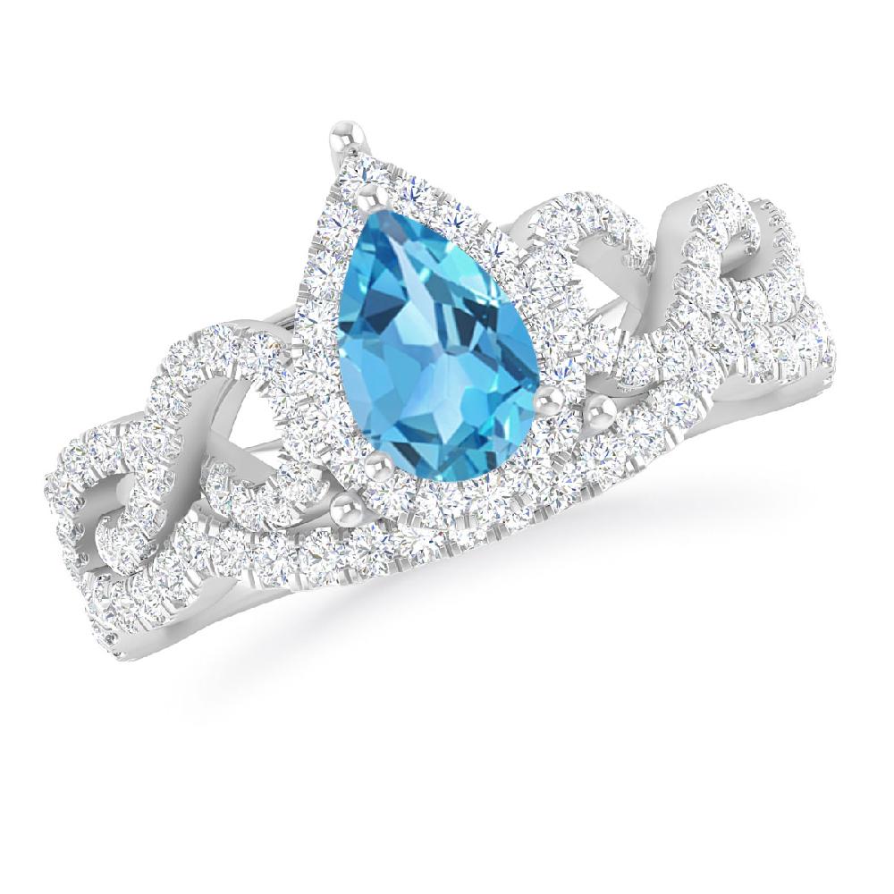 White Gold - Blue Topaz