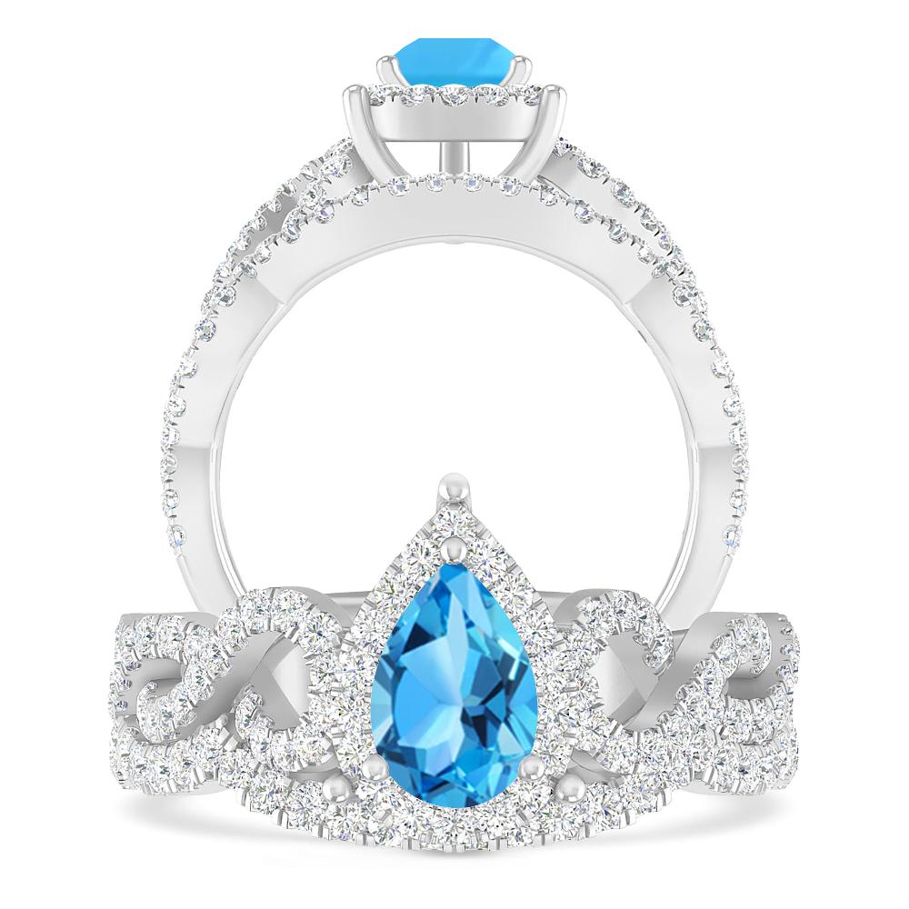 White Gold - Blue Topaz