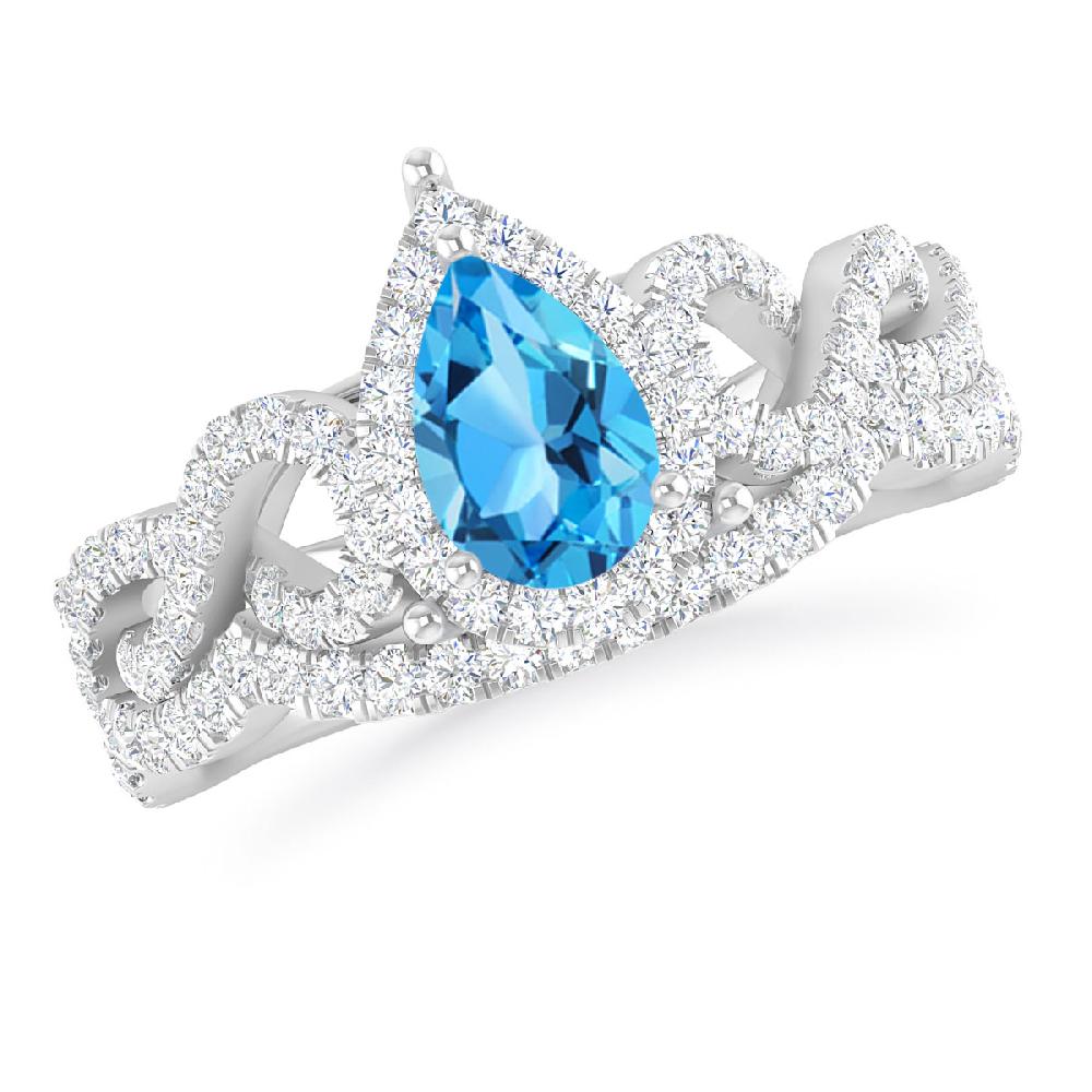 White Gold - Blue Topaz