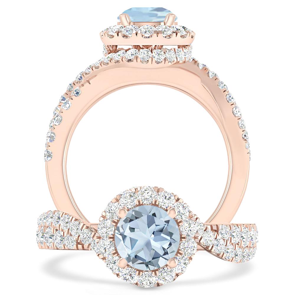 Rose Gold - Aquamarine