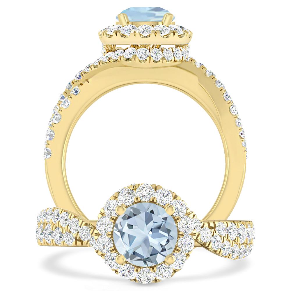 Yellow Gold - Aquamarine