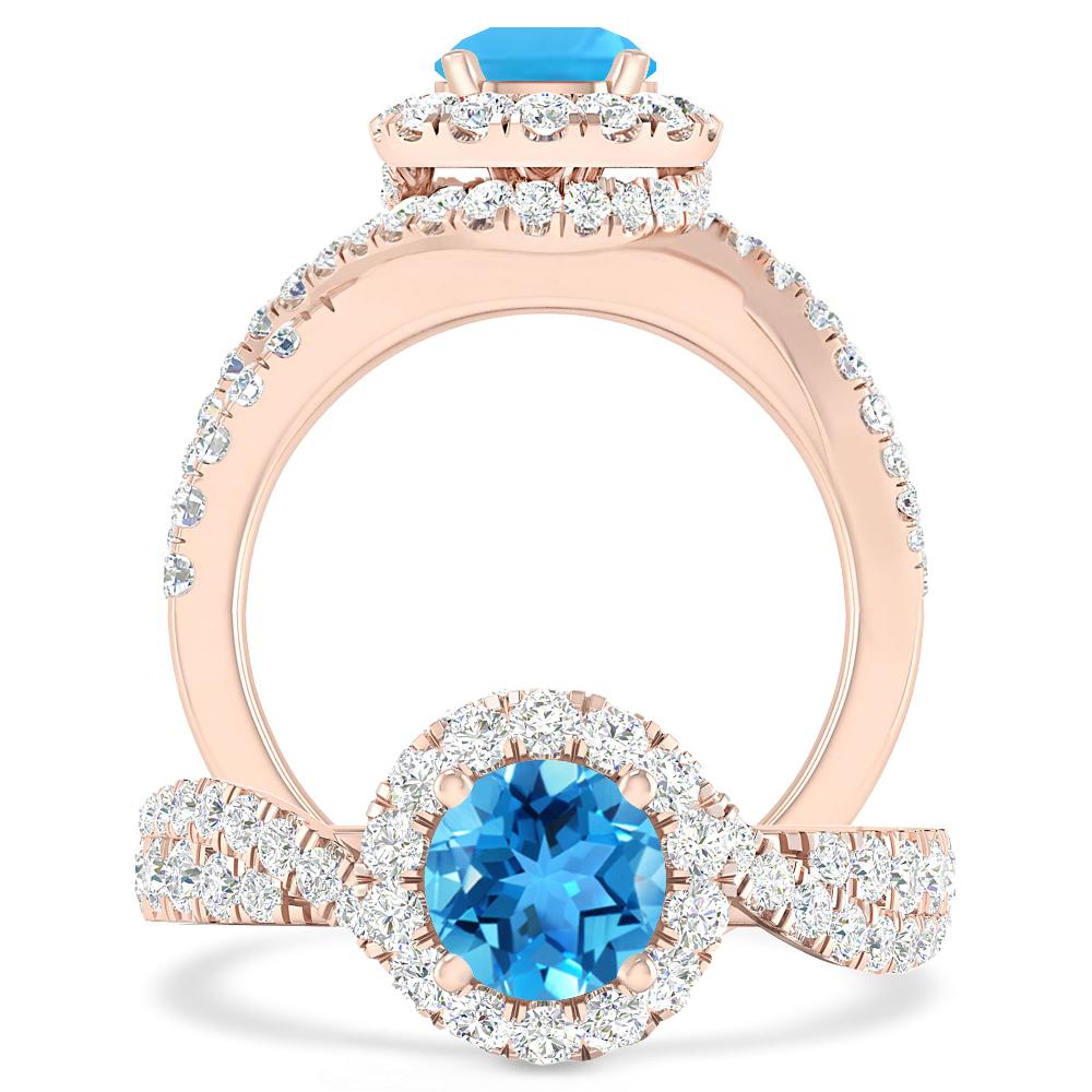 Rose Gold - Blue Topaz