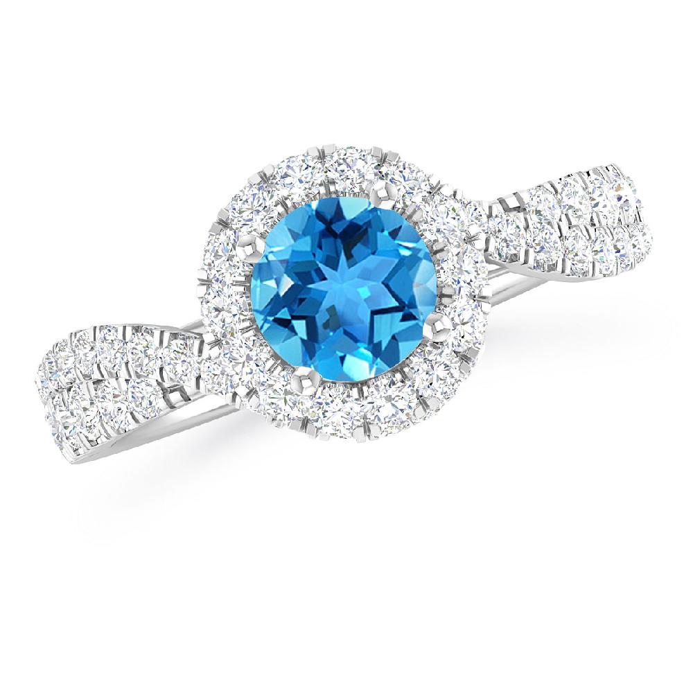 White Gold - Blue Topaz