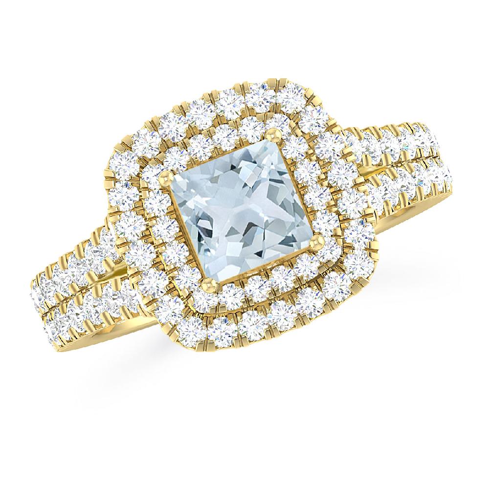 Yellow Gold - Aquamarine