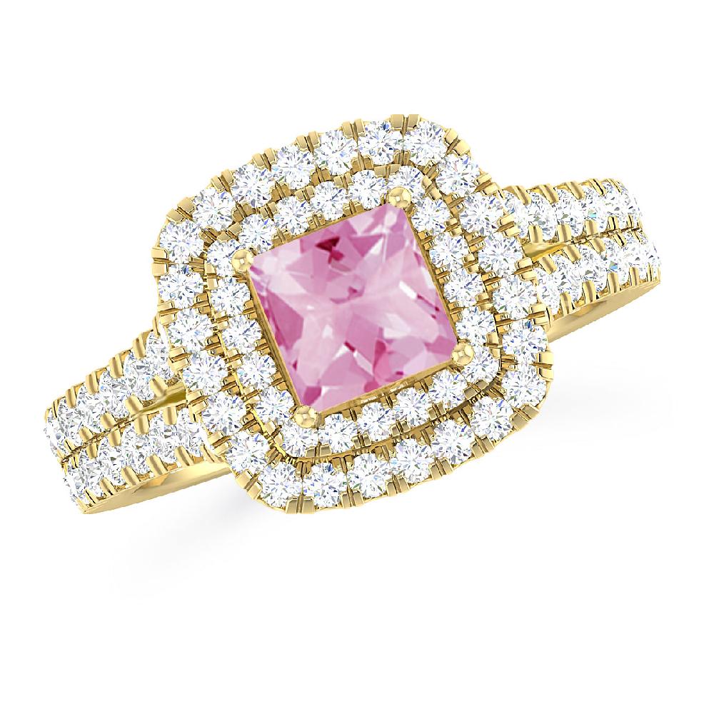 Yellow Gold - Pink Tourmaline