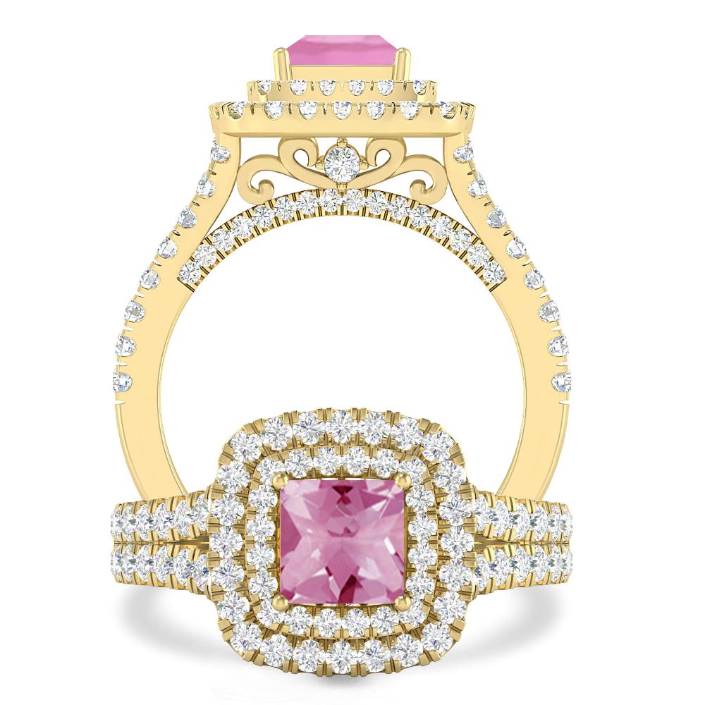 Yellow Gold - Pink Tourmaline