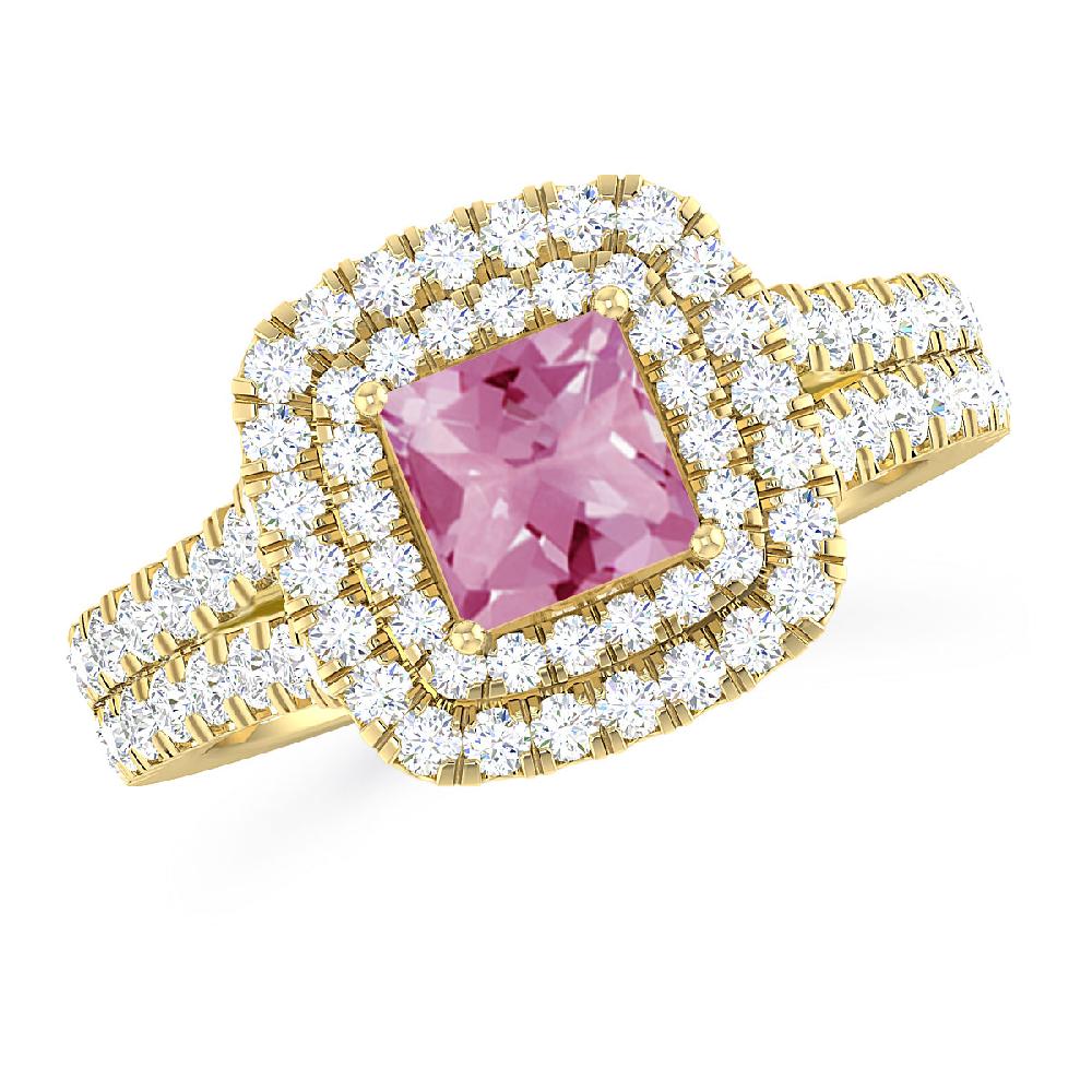 Yellow Gold - Pink Tourmaline