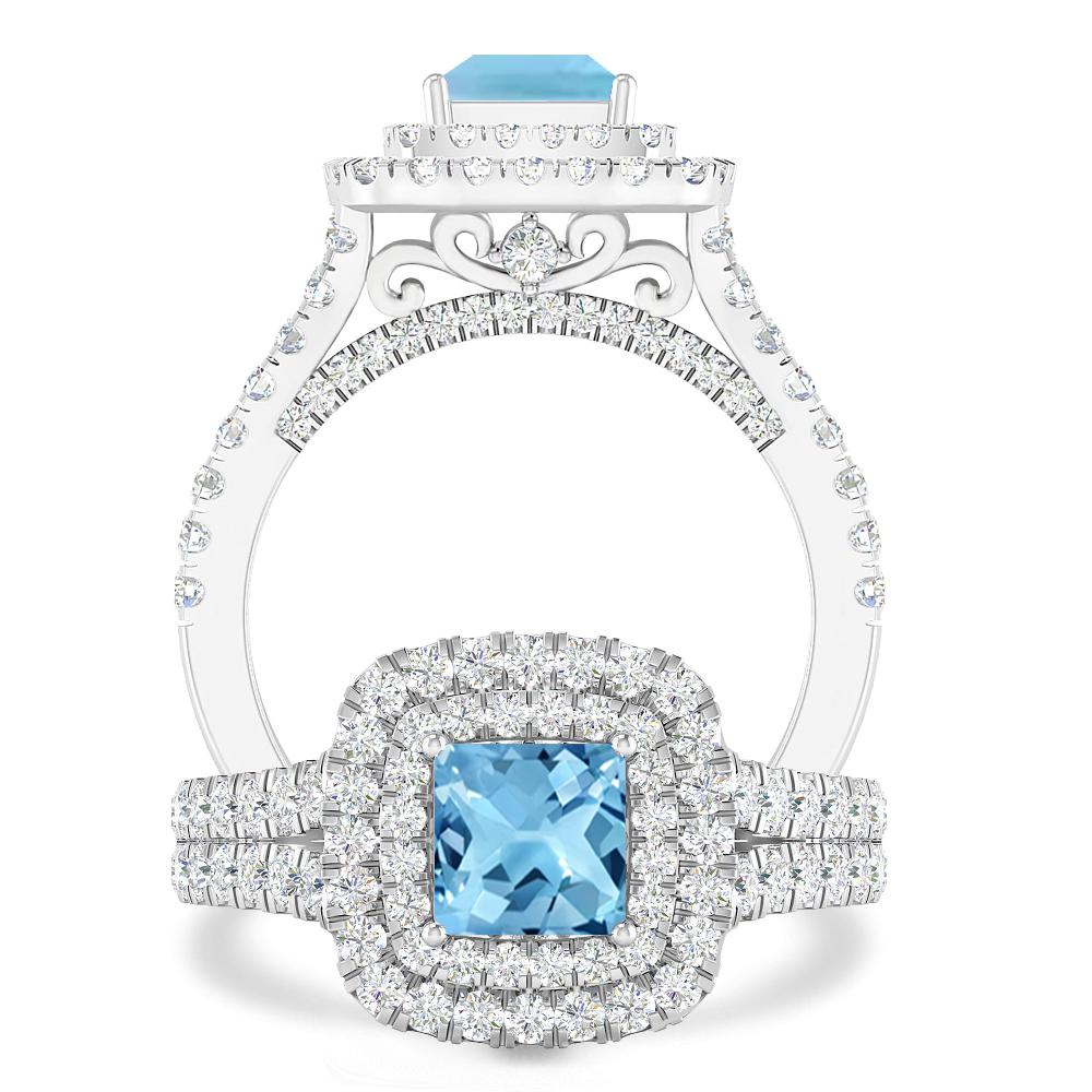 White Gold - Blue Topaz