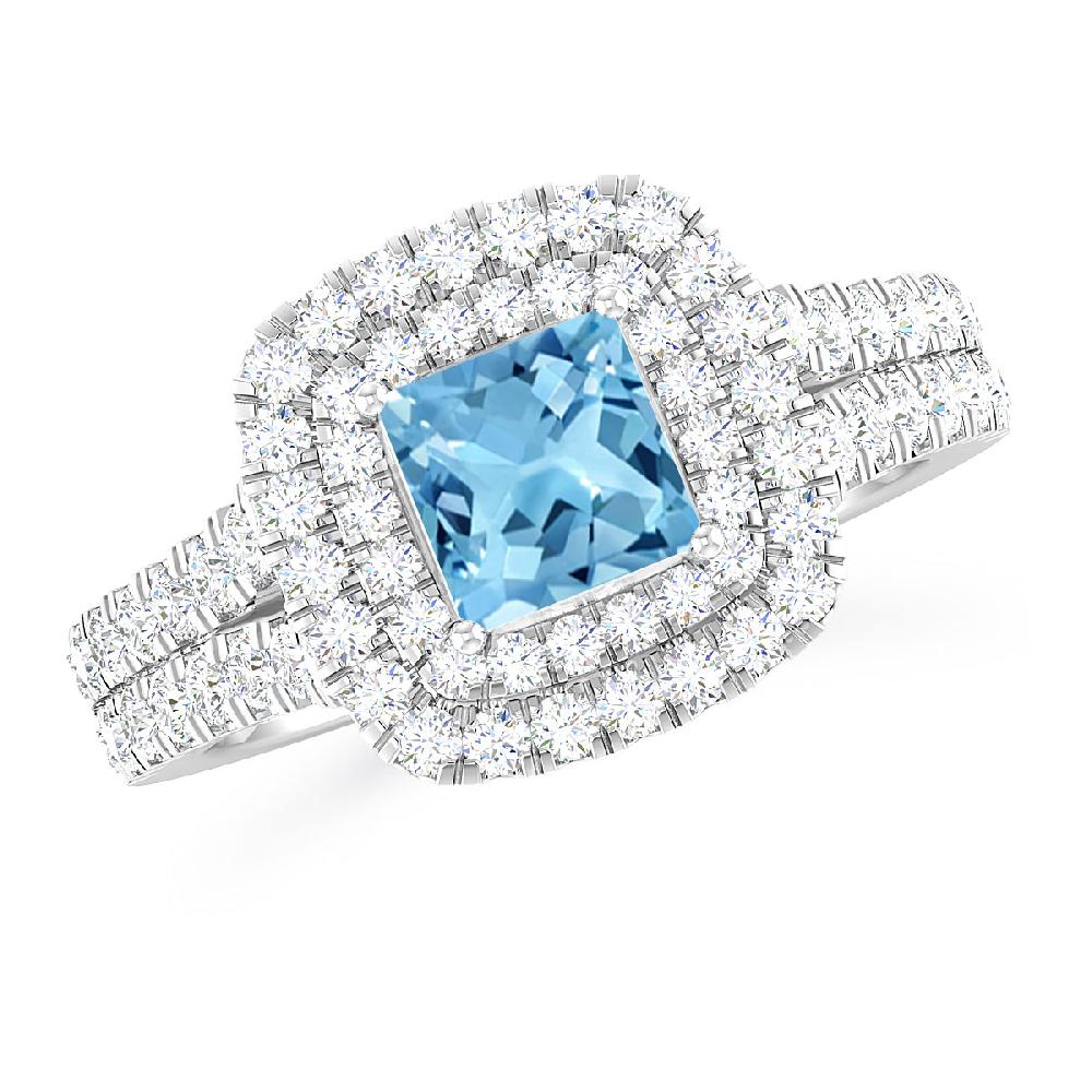 White Gold - Blue Topaz