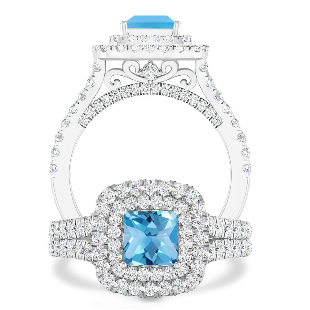 White Gold - Blue Topaz