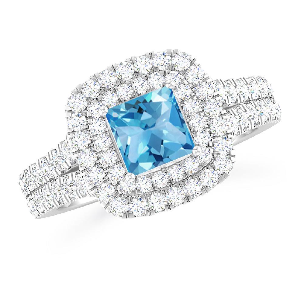 White Gold - Blue Topaz