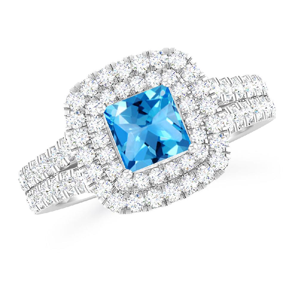 White Gold - Blue Topaz