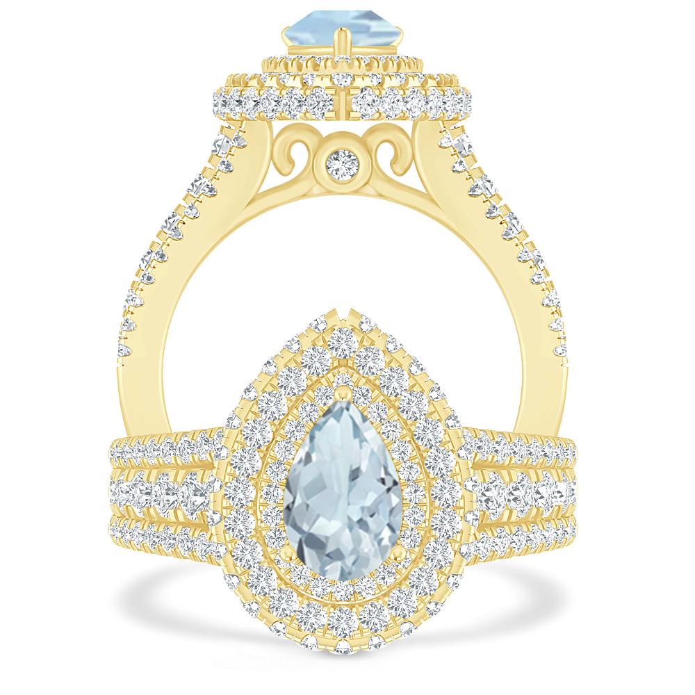 Yellow Gold - Aquamarine