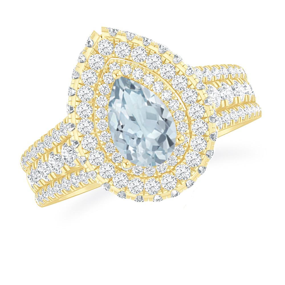 Yellow Gold - Aquamarine