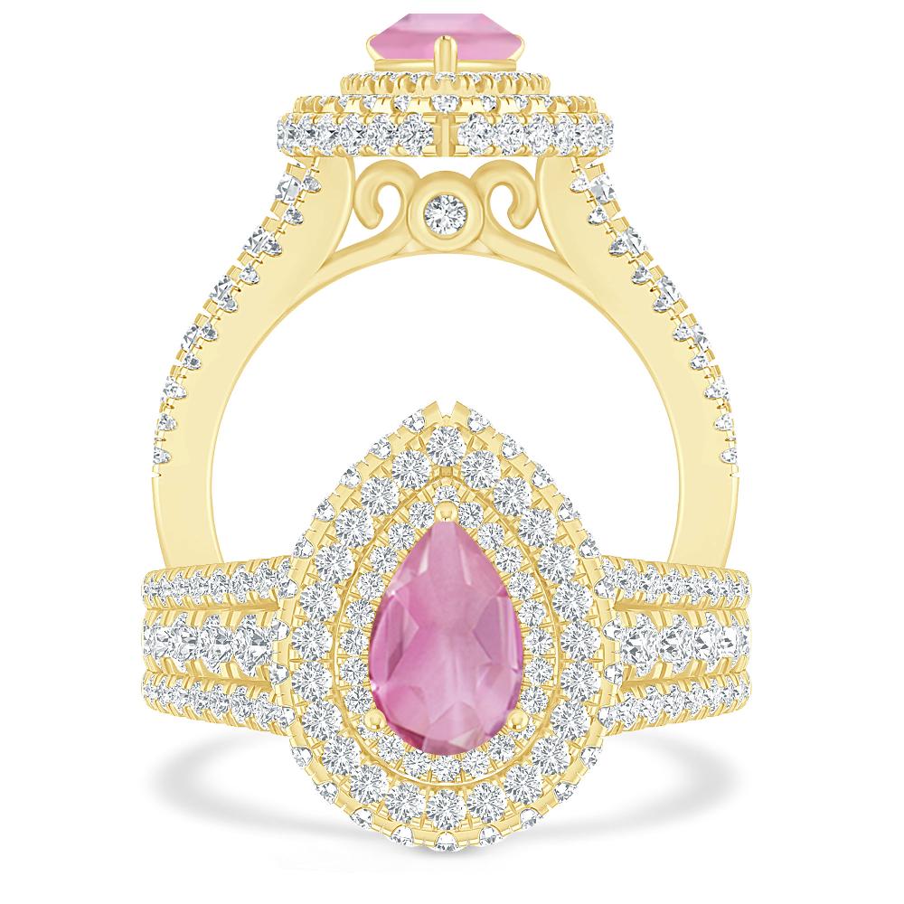 Yellow Gold - Pink Tourmaline