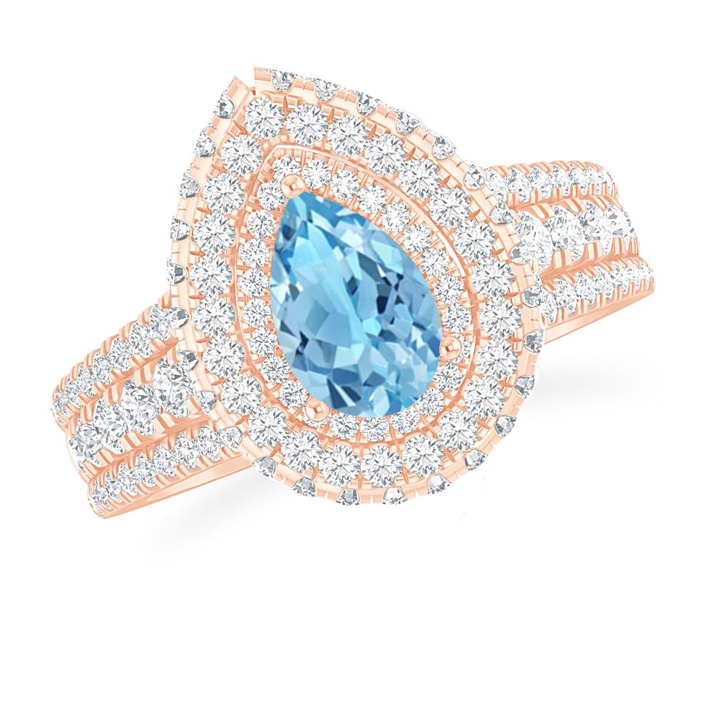 Rose Gold - Blue Topaz