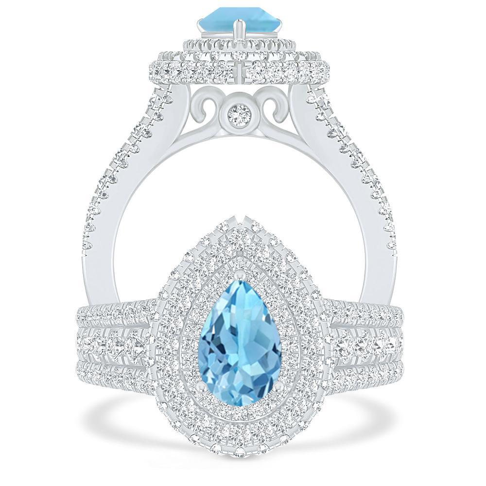 White Gold - Blue Topaz