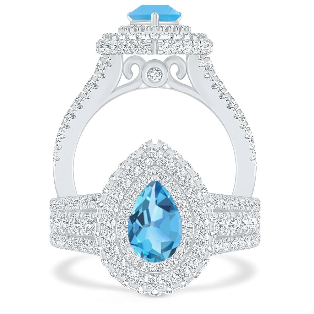 White Gold - Blue Topaz