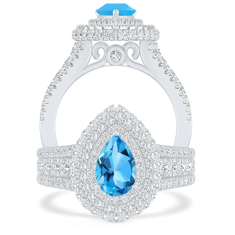White Gold - Blue Topaz