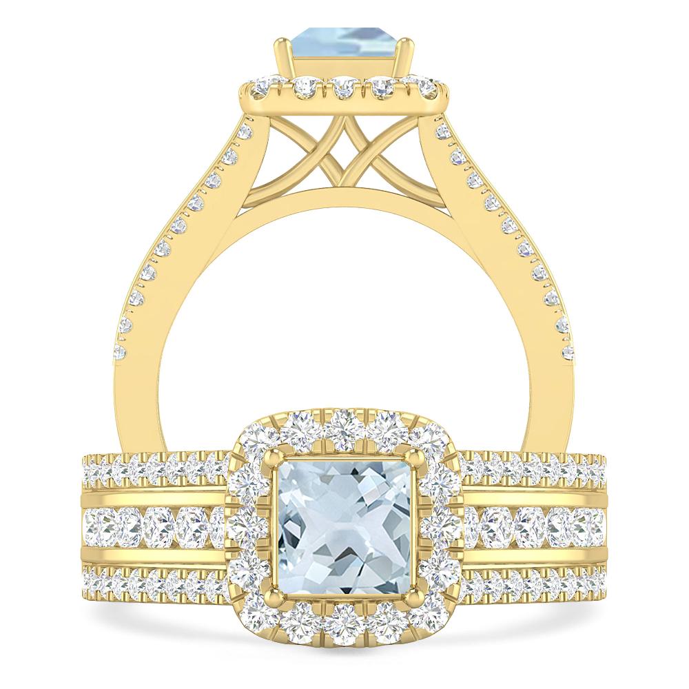 Yellow Gold - Aquamarine